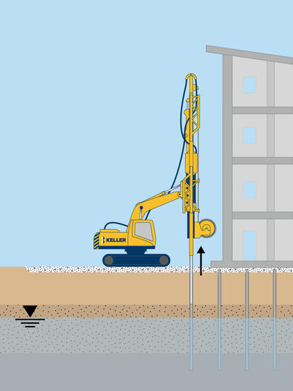 Earthquake drains technique illustration